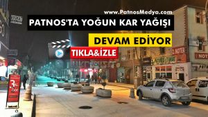 Patnos'ta yoğun kar yağışı devam ediyor