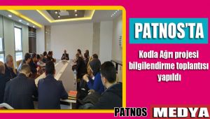 Patnos'ta Kodla Ağrı projesi bilgilendirme toplantısı yapıldı