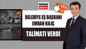 Patnos Belediyesi Eş Başkanı Emrah KILIÇ Talimatı verdi.