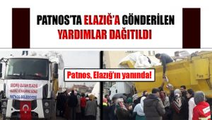 Patnos'ta Gönderilen Yardımlar Elazığ'da Dağıtıldı