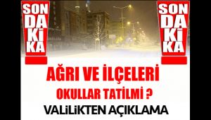 Ağrı ve İlçelerinde Okullar Tatilmi ?