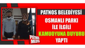Patnos Belediyesi'nden Osmanlı Parkı İle İlgili Kamuoyuna Açıklama Yaptı