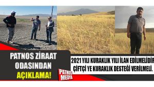 PATNOS ZİRAAT ODASINDAN AÇIKLAMA !