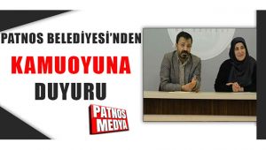 PATNOS BELEDİYESİ'NDEN BEKLENEN AÇIKLAMA GELDİ
