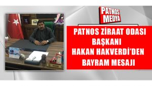 Ziraat Odası Başkanı Hakan Hakverdi'den Kurban Bayramı Mesajı