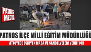 Patnos İlçe Milli Eğitim Müdürlüğü Atölyede Eskiyen Masa ve Sandalyeleri Yeniliyor