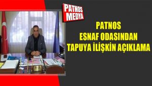 Patnos Esnaf ve Sanatkarlar Odasından Duyuru.!