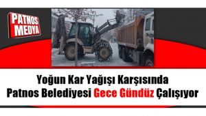 Patnos belediye ekipleri karla mücadele çalışmalarını sürdürüyor.