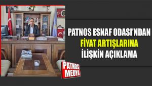 Patnos Esnaf Odasından Fiyat Artışlarına İlişkin Açıklama.