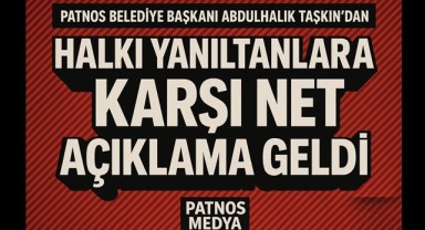 PATNOS BELEDİYESİ'NDEN BASINA VE KAMUYONA