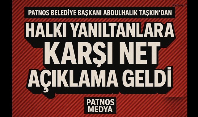 PATNOS BELEDİYESİ'NDEN BASINA VE KAMUYONA