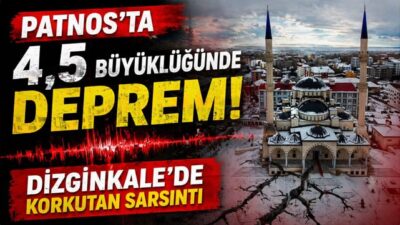 Ağrı’nın Patnos ilçesine bağlı Dizginkale’de saat 17.17’de 4,5 büyüklüğünde deprem