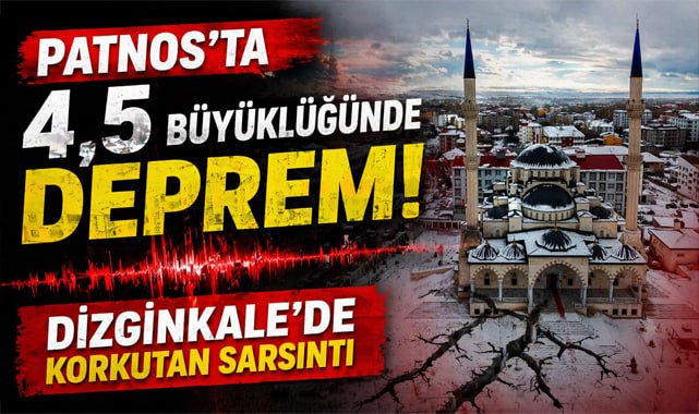Ağrı’nın Patnos ilçesine bağlı Dizginkale’de saat 17.17’de 4,5 büyüklüğünde deprem