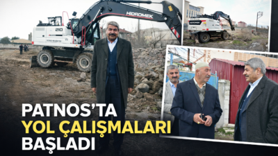 Patnos’ta yeni sezon yol çalışmaları başladı. Başkan Taşkın sahada incelemelerde