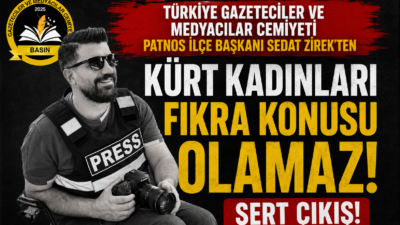Türkiye Gazeteciler ve Medyacılar Patnos İlçe Başkanı Sedat Zirek, iş
